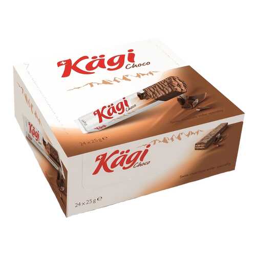Вафли Kaegi Choco с шоколадным кремом в молочном шоколаде 24*25 г в Слата