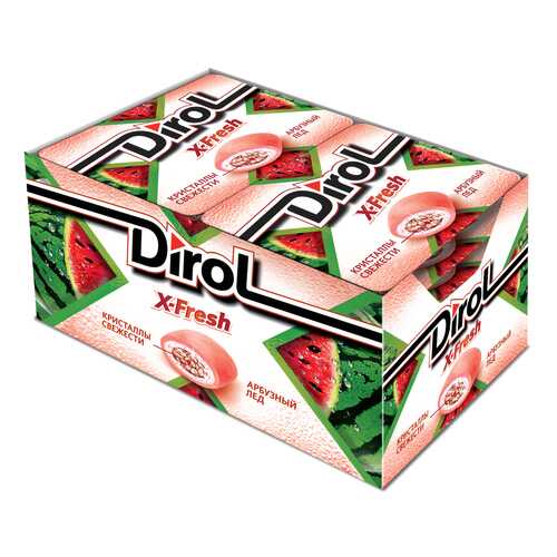 Жевательная резинка Dirol X-Fresh арбузный лед без сахара 12 пачек по 16 г в Слата
