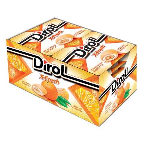 Жевательная резинка Dirol X-Fresh ледяной мандарин 12 шт в Слата