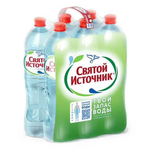 Вода питьевая Святой Источник газированная 1.5 л 6 штук в упаковке в Слата