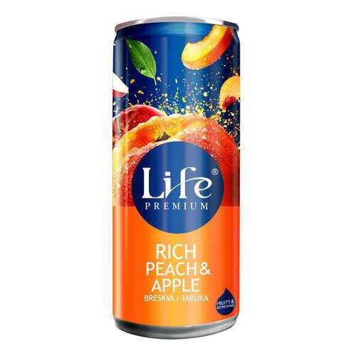 Сок яблочно-персиковый Life Premium Румяный персик 0.25 л в Слата